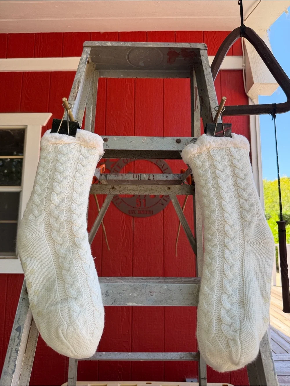 Cream Cable Knit Stocking Pair